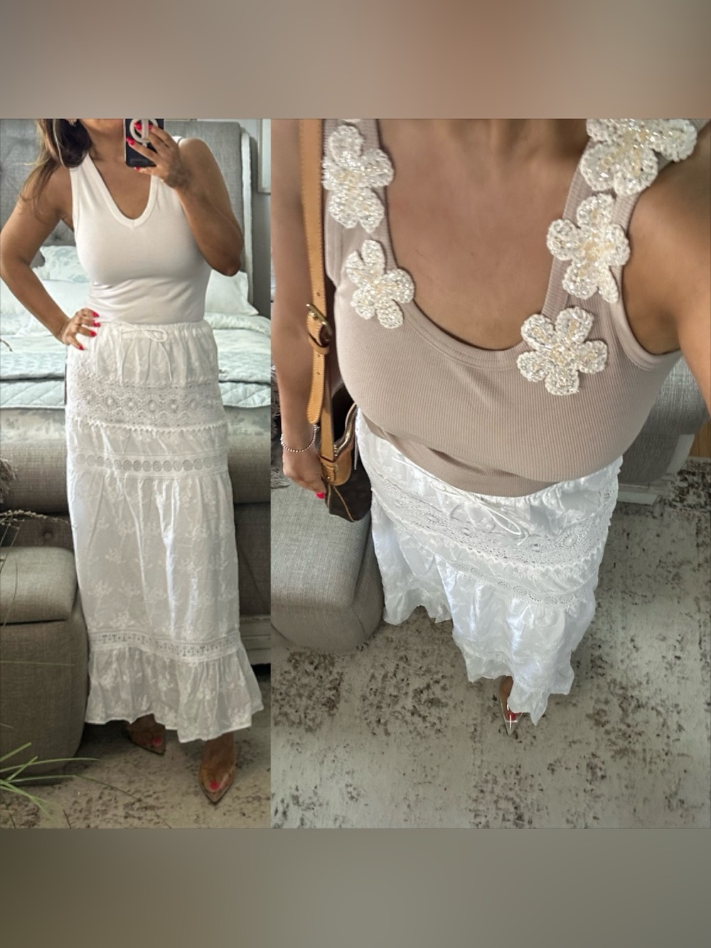 New🩷 Coastal Romance White Lace Maxi Skirt